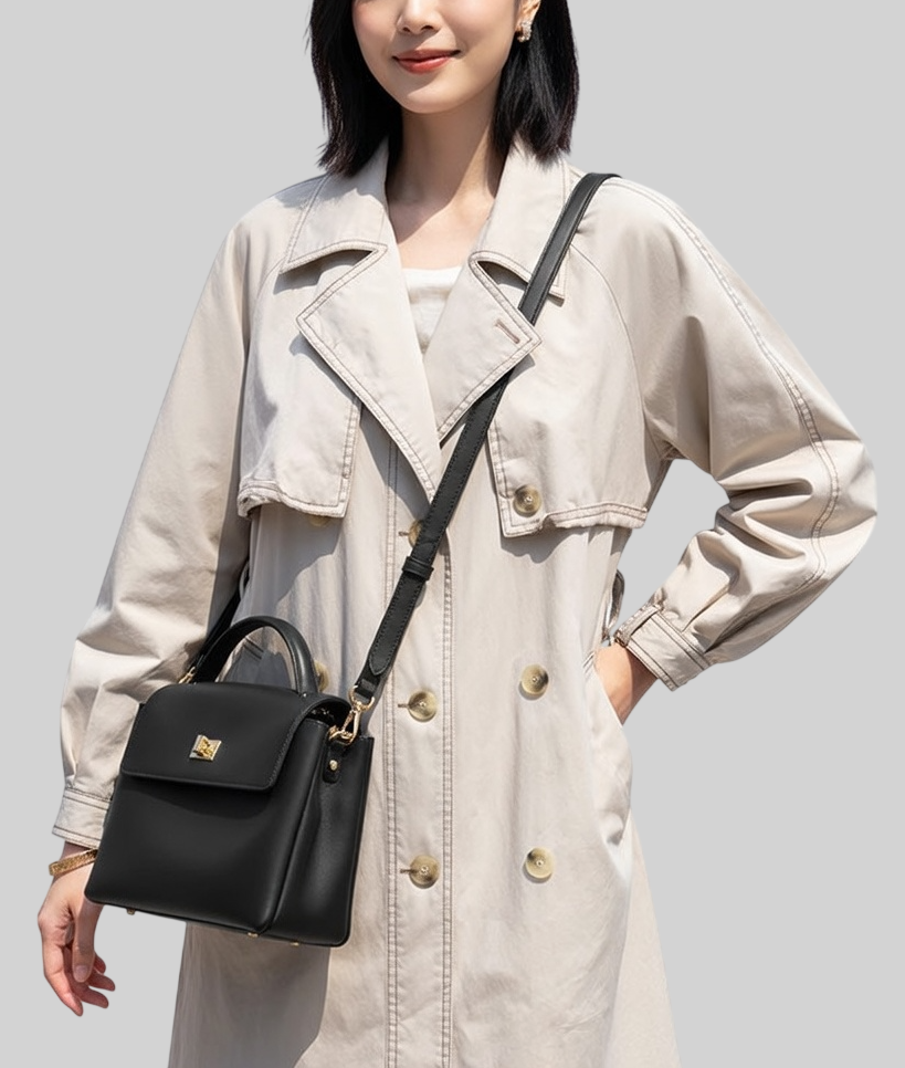 Damen Umhängetasche aus Echtleder – Mittelgroße Vintage Tasche, Elegant & Vielseitig