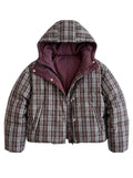 Karierte Damen Winterjacke mit Kapuze – Warme & Komfortable Jacke