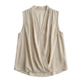 Seidenbluse mit V-Ausschnitt – Ärmelloses Damen Top