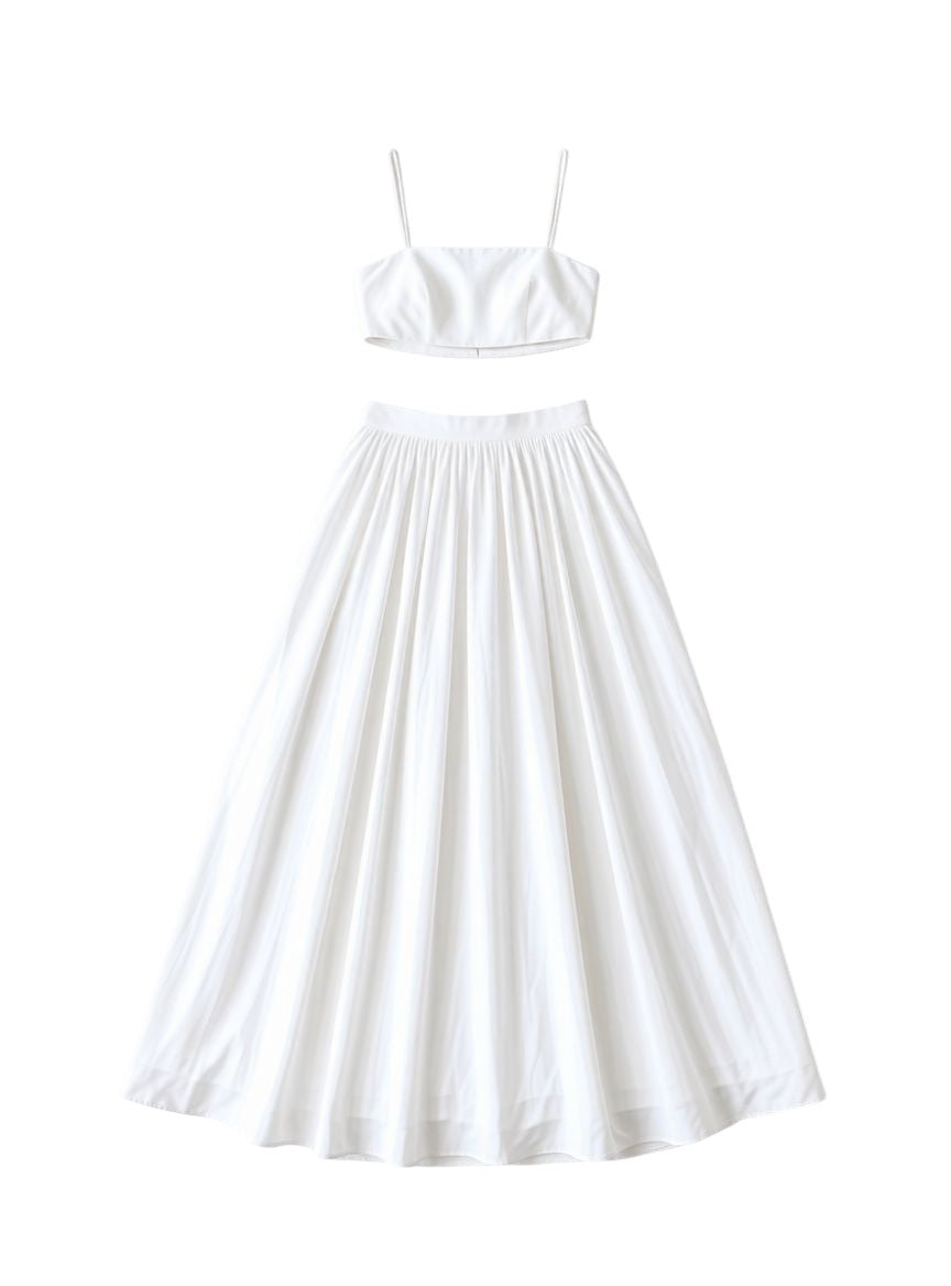 Baumwoll Sommer-Set mit Midirock – Zeitlose Eleganz