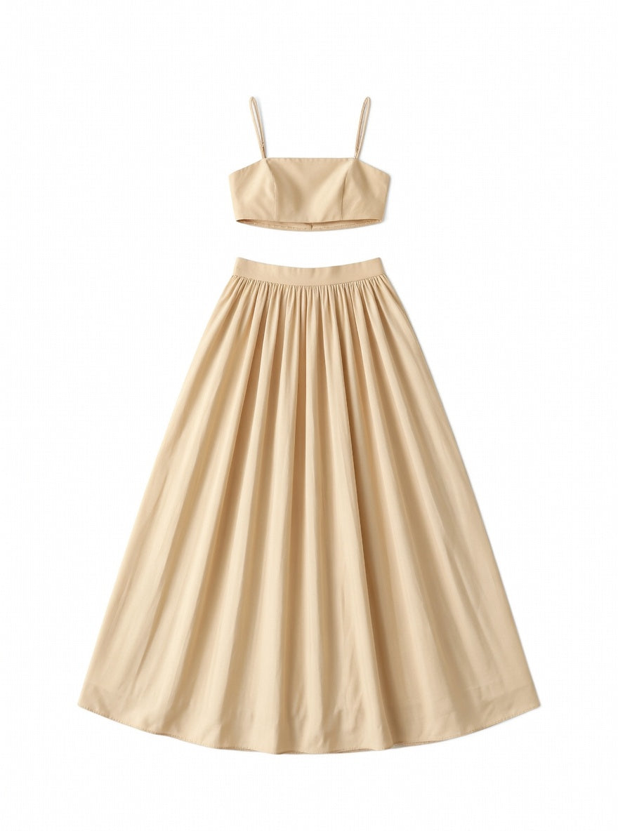 Baumwoll Sommer-Set mit Midirock – Zeitlose Eleganz