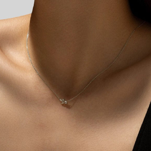Luxuriöse lange 925 Sterling Silber Halskette, vergoldet oder platinbeschichtet – Wolken Anhänger, eleganter Damenschmuck