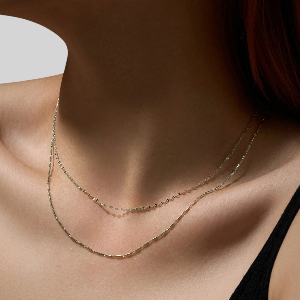 925 Sterling Silber Choker Halskette, vergoldet oder platinbeschichtet – Dünne Bambuskette, elegant & modern