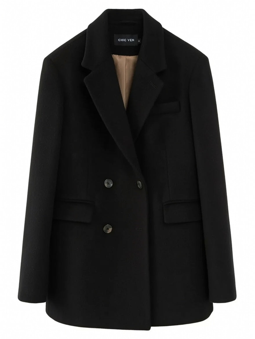Eleganter Damenblazer aus Wollmix – Gefüttert für Herbst & Winter