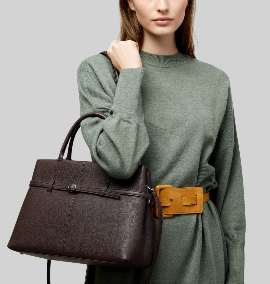 [15 % RABATT]  Damen Handtasche aus Echtem Leder – Große Tote Tasche für Büro & Alltag – Elegant, Modern & Geräumig
