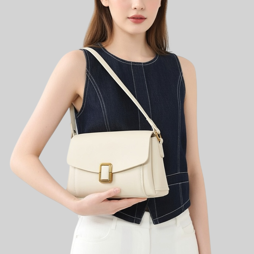 [15 % RABATT]  Damen Schultertasche aus Echtem Leder – Kleine Retro Umhängetasche, Elegant & Vielseitig