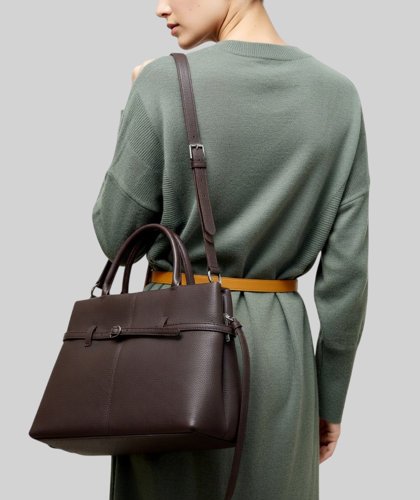 [15 % RABATT]  Damen Handtasche aus Echtem Leder – Große Tote Tasche für Büro & Alltag – Elegant, Modern & Geräumig