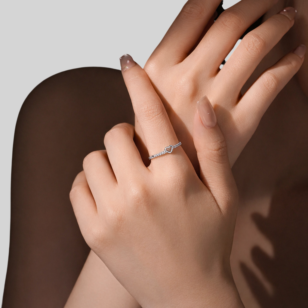 Zarter 925 Silber Ring mit Herz & Zirkonia – Vergoldet oder Platinbeschichtet | Minimalistisch & Elegant