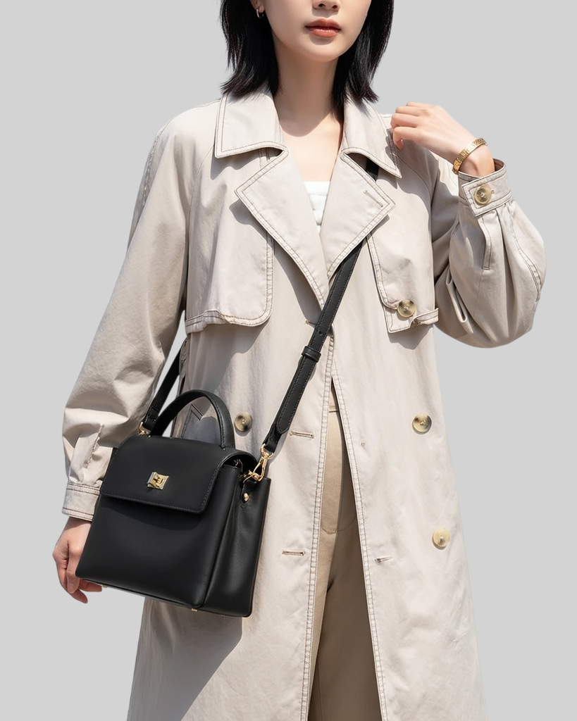 Damen Umhängetasche aus Echtleder – Mittelgroße Vintage Tasche, Elegant & Vielseitig