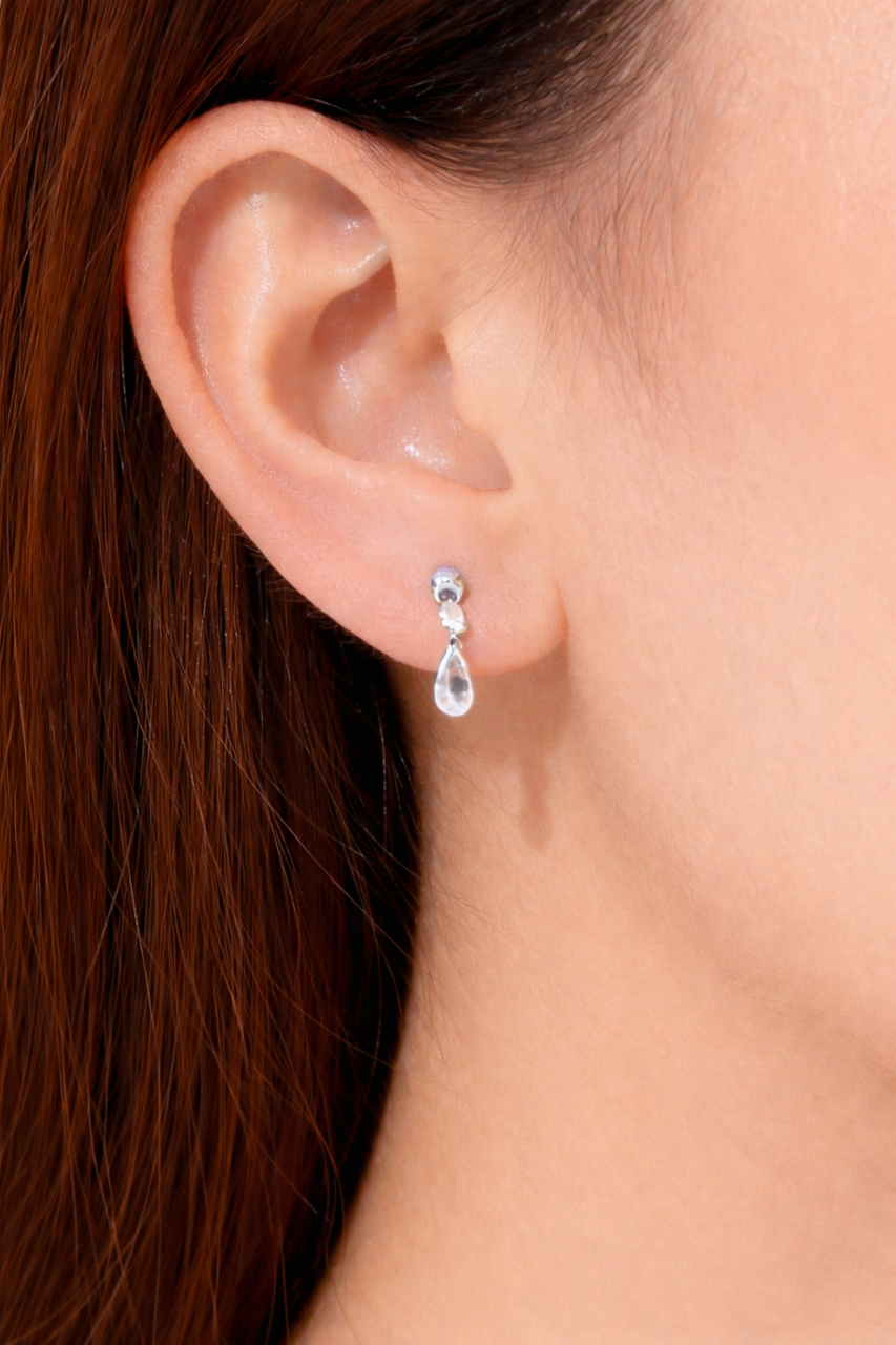 925 Sterling Silber Ohrstecker mit Zirkonia – Rund & Tropfenform, Elegant – Vergoldet oder Platinbeschichtet