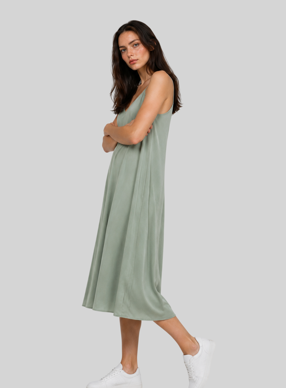 Damen Rückenfreies Slip Maxikleid – Elegantes Drapiertes Sommerkleid