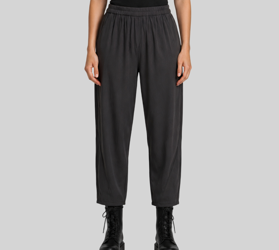 Damen Weite Hose mit hohem elastischem Bund – Plissierte Langhose