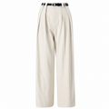 Elegante Damen Plissee Hose High Waist – Weite Loose Fit Stoffhose