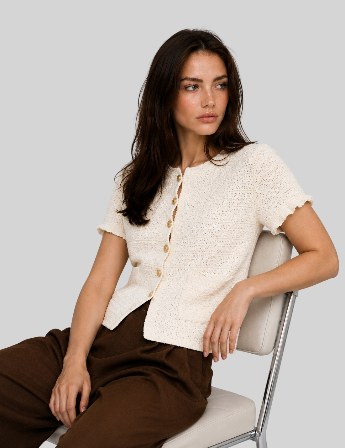 Kurzes Stricktop für Damen – Cardigan im modernen Casual-Look