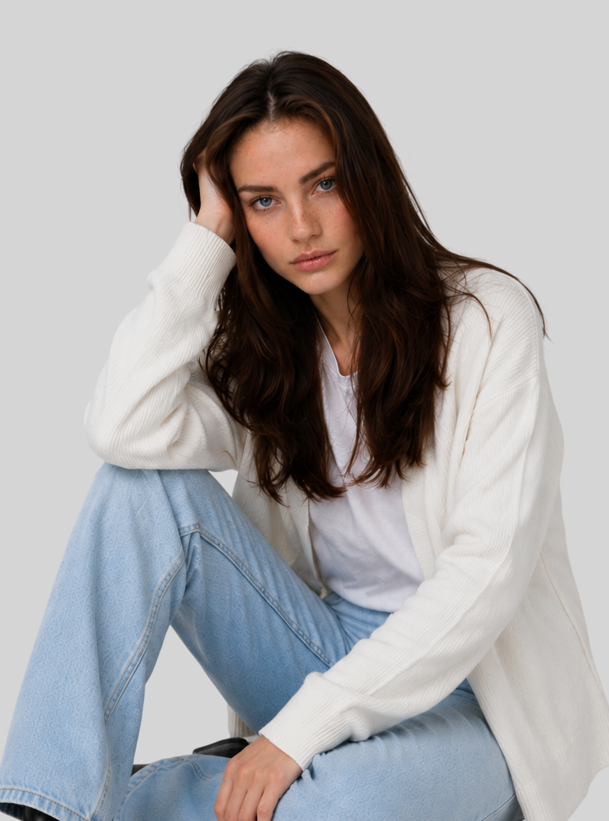 Damen Strick Cardigan – Figurbetont mit V-Ausschnitt