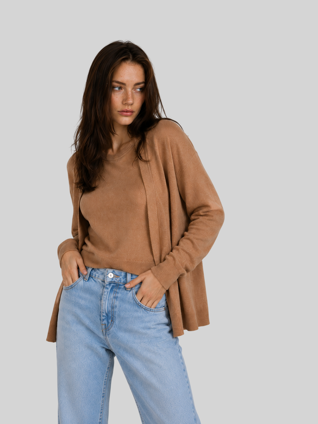 Damen Strick Cardigan – Figurbetont mit V-Ausschnitt