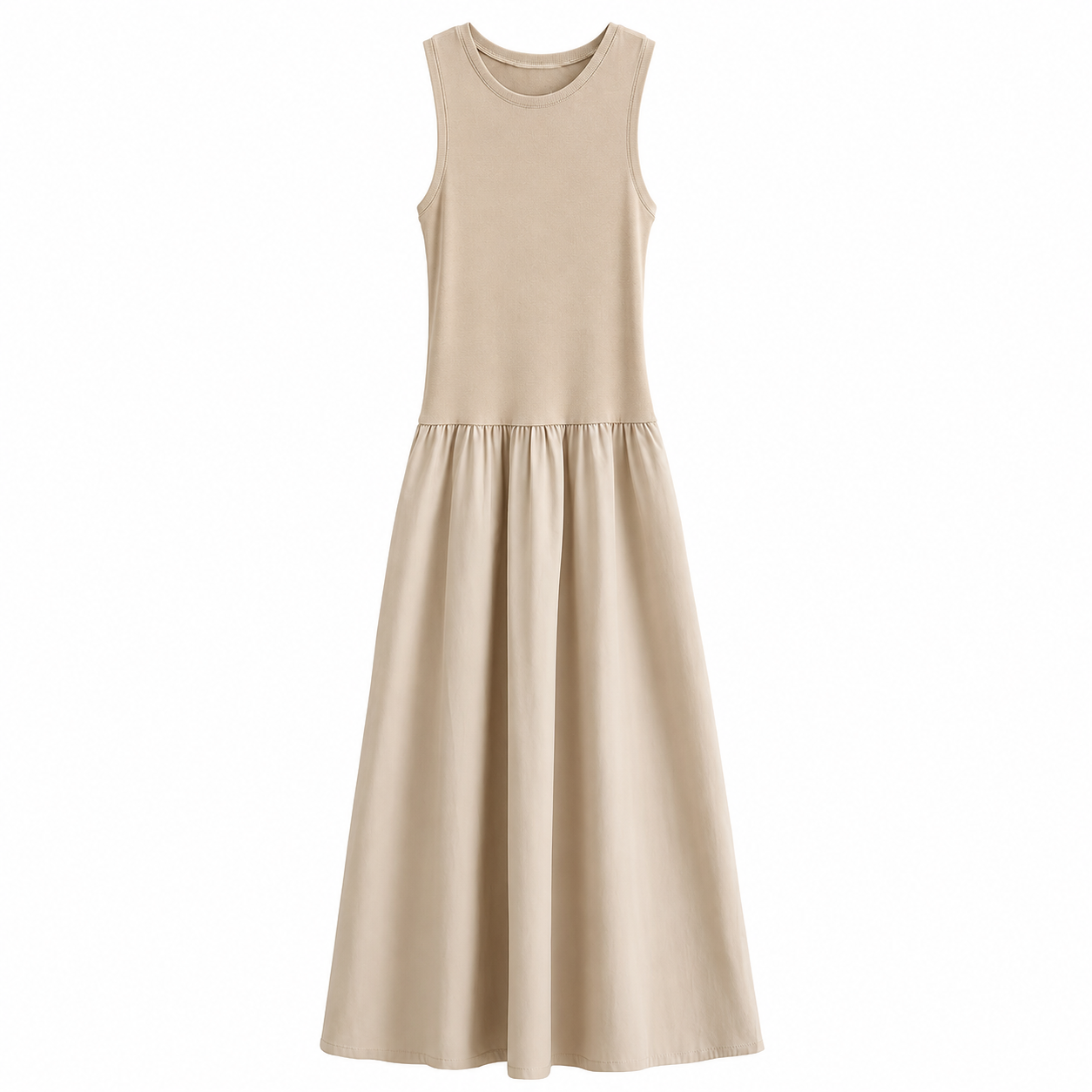 Damenkleid im Vintage-Look – langes Strickkleid mit Plissee-Design