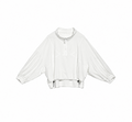 Modernes Damen Langarmshirt – Stehkragen Top mit Reißverschluss