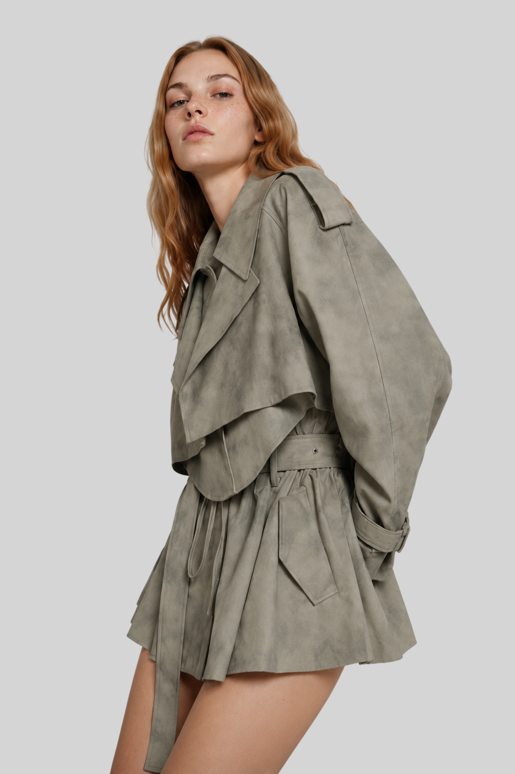 Elegantes Damen Zweiteiler Set – Jacke & Rock mit Print