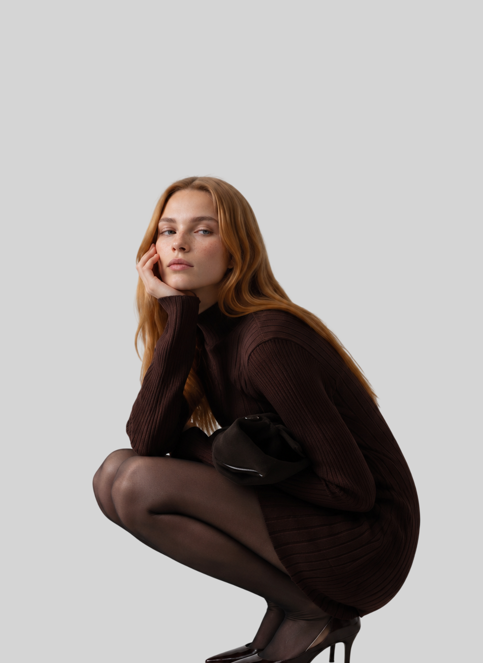Elegantes Strickkleid mit Stehkragen und A-Linie – Zeitlose Eleganz
