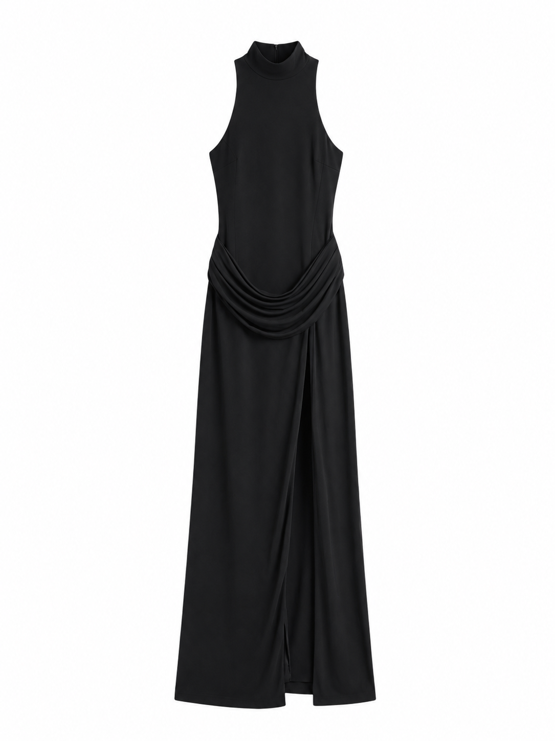 Plissiertes Maxi-Kleid mit hoher Taille & Beinschlitz – Zeitlose Eleganz