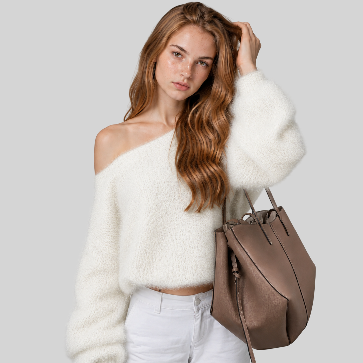 Eleganter Damen Pullover in weicher Plüschoptik
