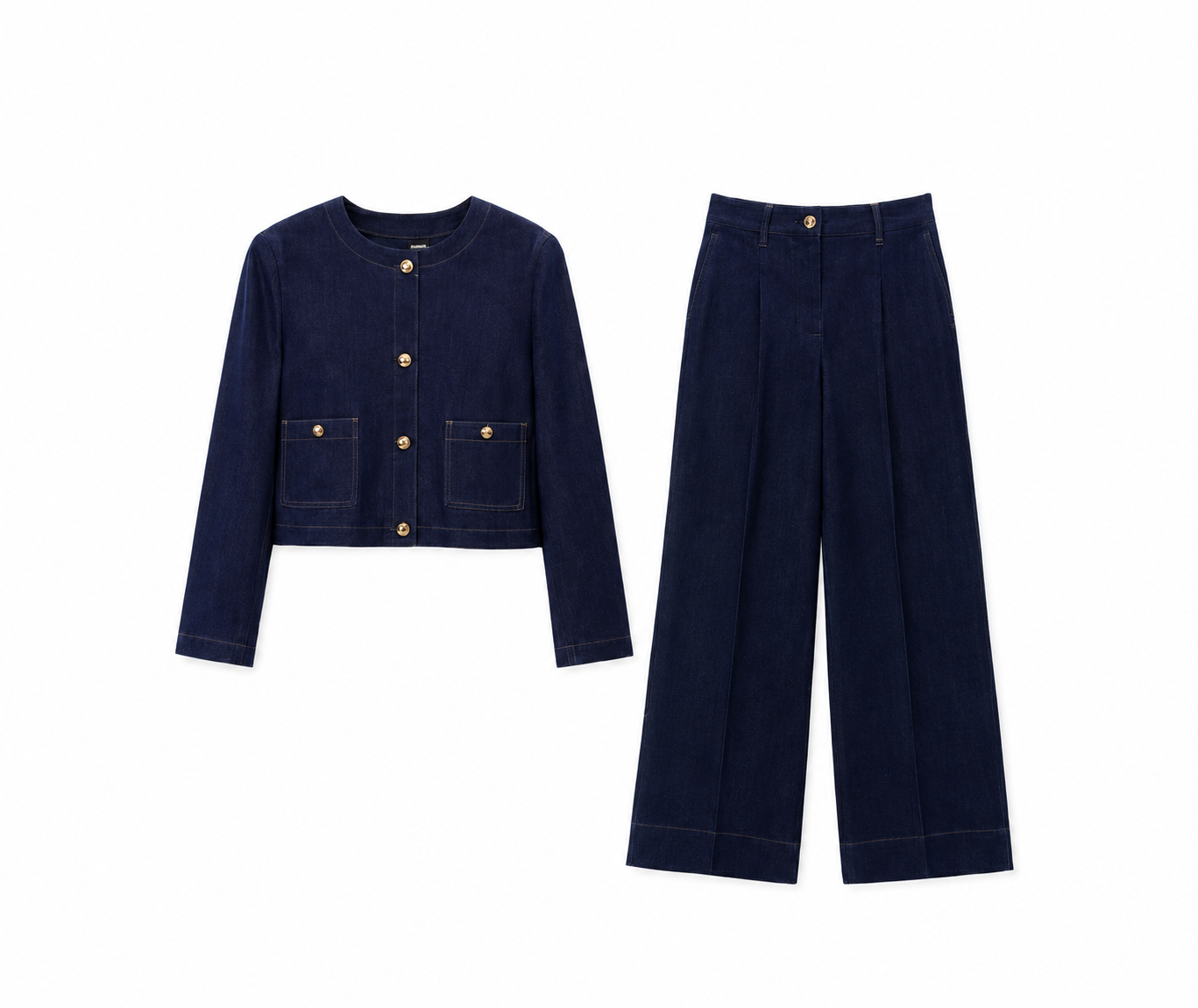 Damen Casual Hosen Set – Wide Leg Streetwear Zweiteiler
