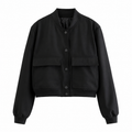 Moderne Damen Cropped Bomberjacke – Langarm Fashion Jacke