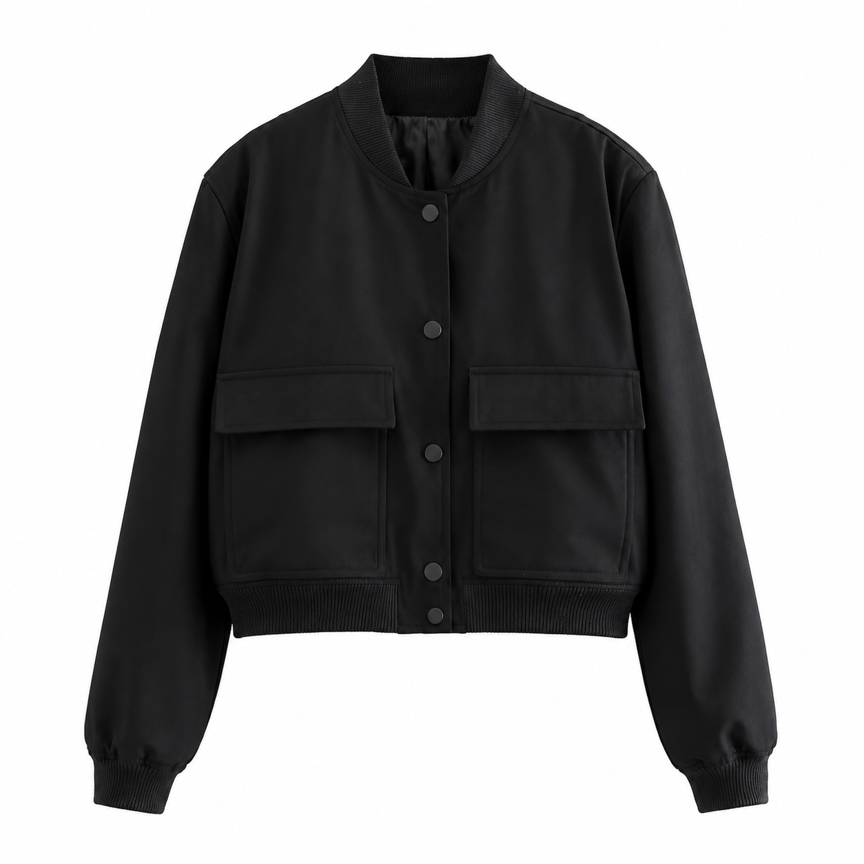 Moderne Damen Cropped Bomberjacke – Langarm Fashion Jacke