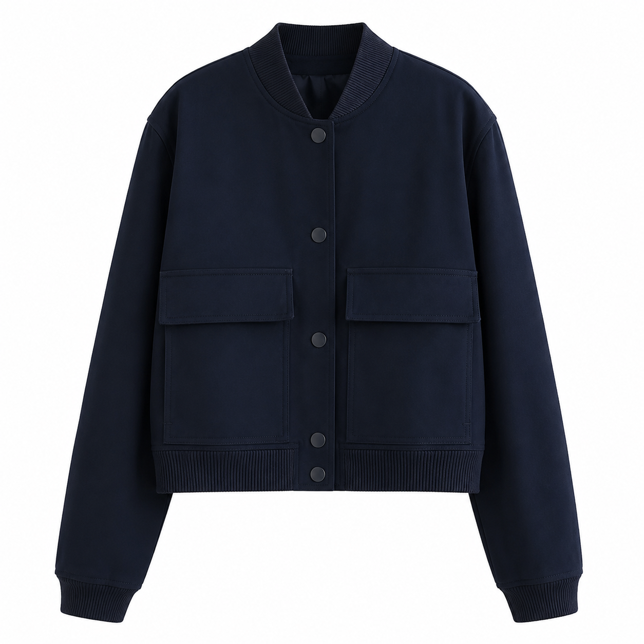 Moderne Damen Cropped Bomberjacke – Langarm Fashion Jacke