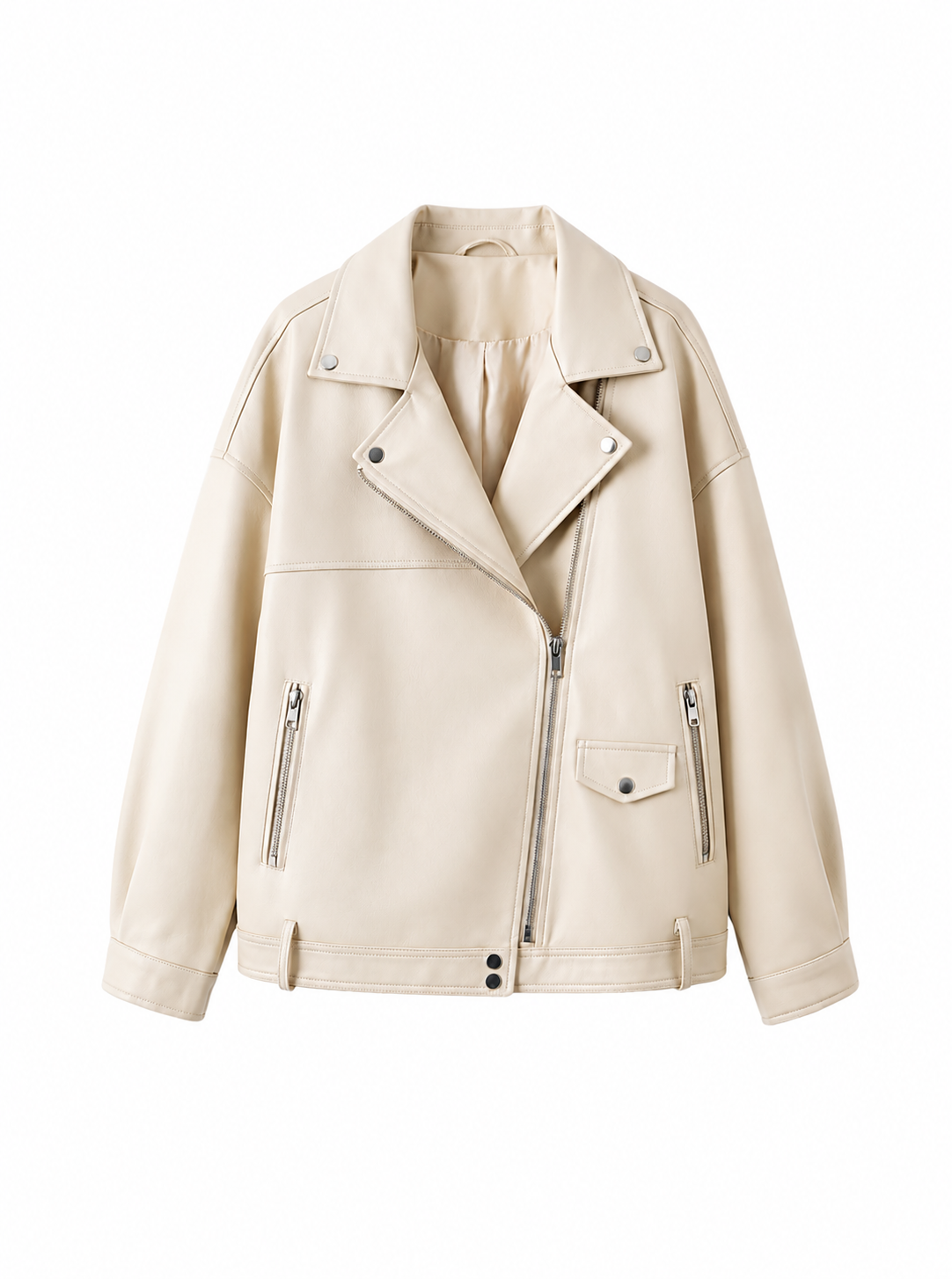 Elegante Damen Kunstlederjacke mit Gürtel – Casual Jacke mit Reverskragen