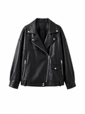 Elegante Damen Kunstlederjacke mit Gürtel – Casual Jacke mit Reverskragen