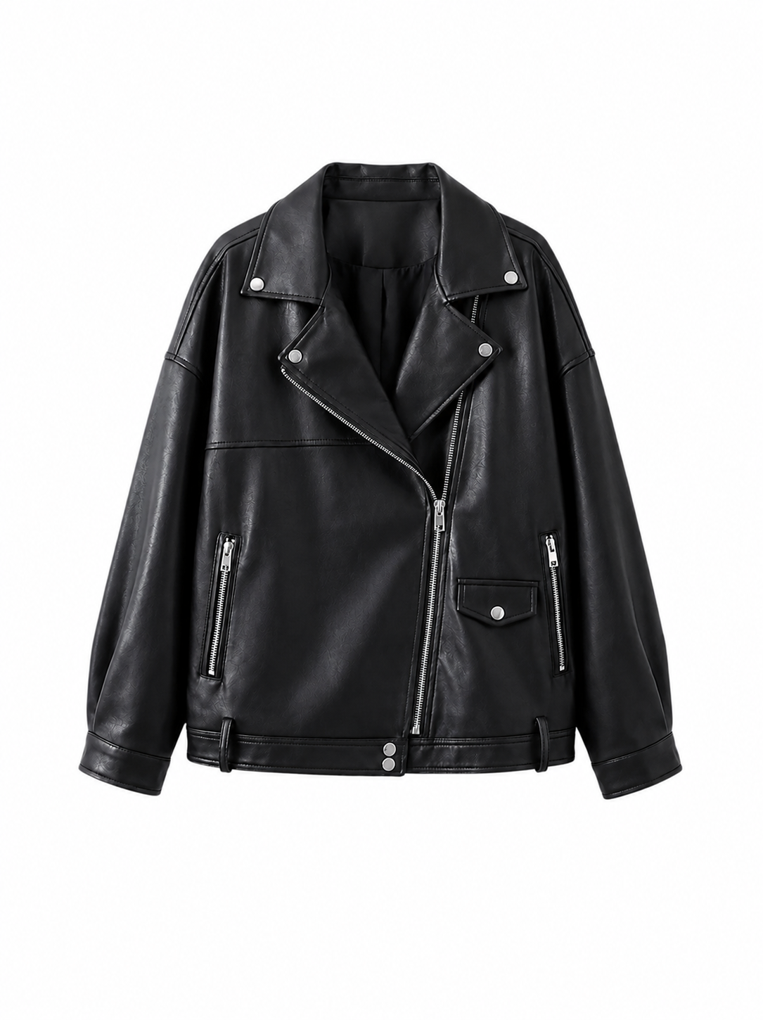 Elegante Damen Kunstlederjacke mit Gürtel – Casual Jacke mit Reverskragen