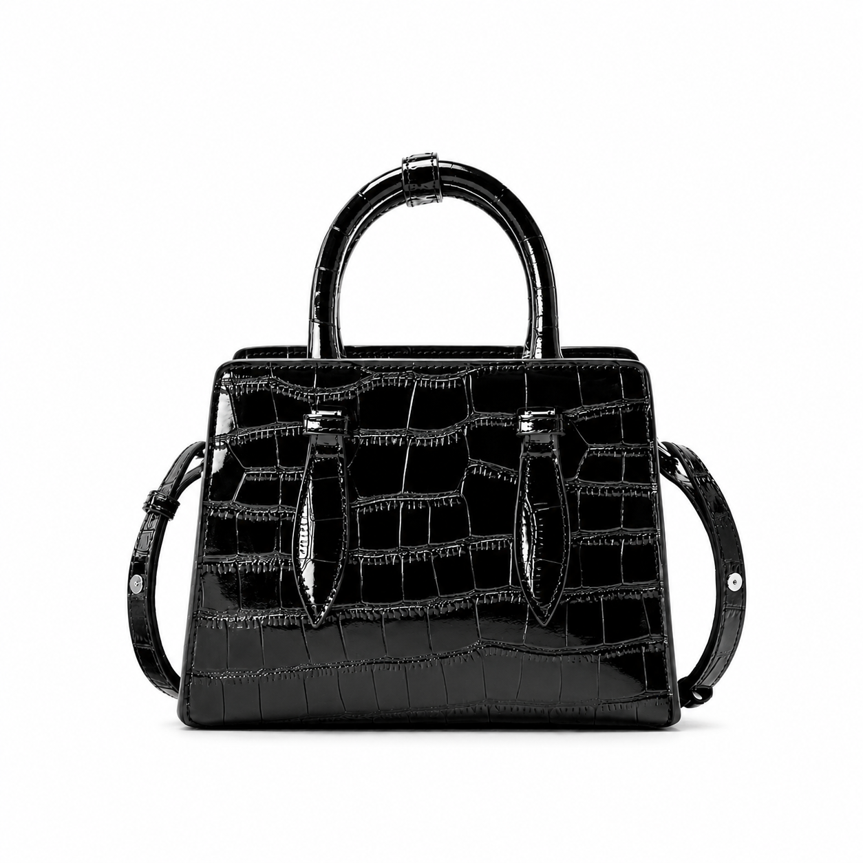 Damen Umhängetasche aus Leder – Kleine Quadratische Tasche im Französischen Stil, Elegant & Minimalistisch