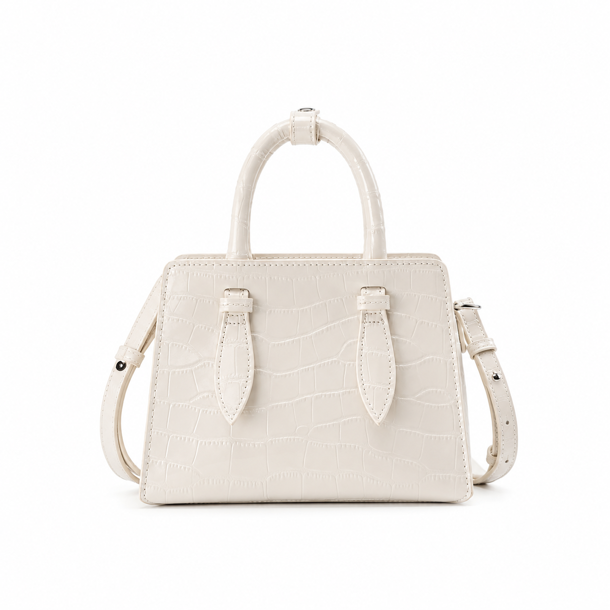 Damen Umhängetasche aus Leder – Kleine Quadratische Tasche im Französischen Stil, Elegant & Minimalistisch