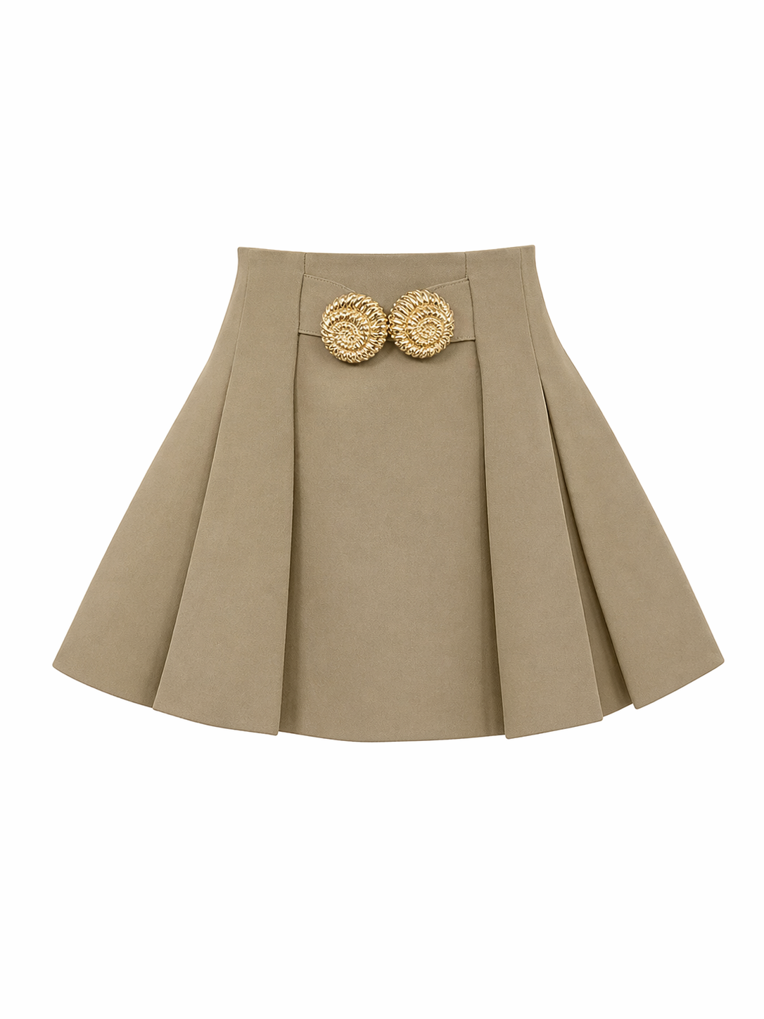 Plissierter Minirock mit großer Metallschnalle – Modern & Elegant