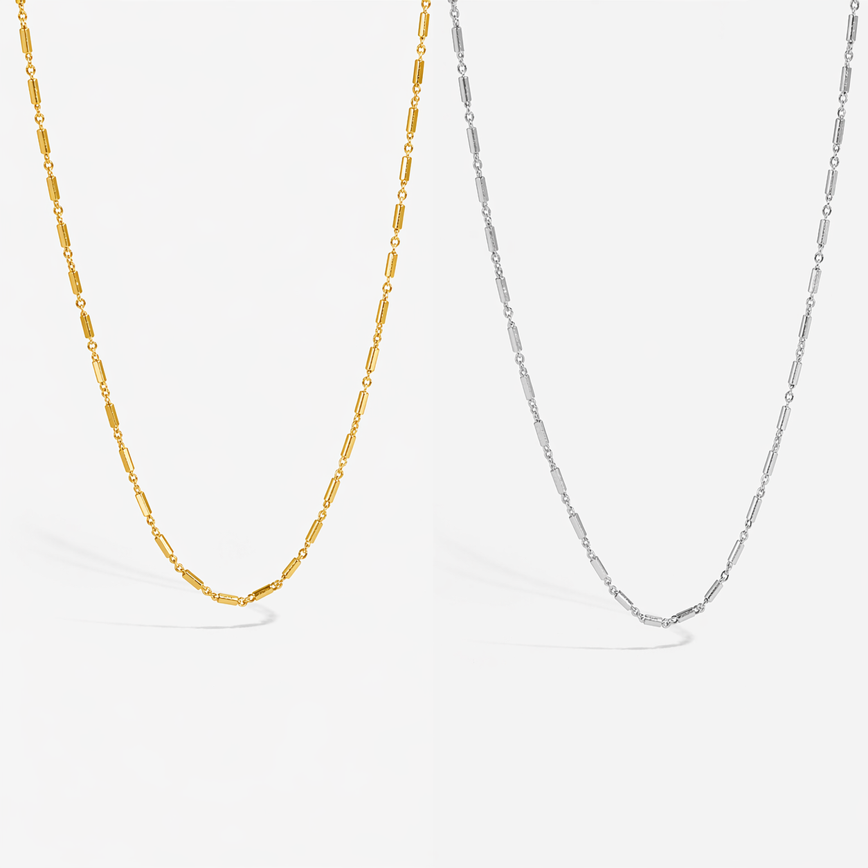 925 Sterling Silber Choker Halskette, vergoldet oder platinbeschichtet – Dünne Bambuskette, elegant & modern