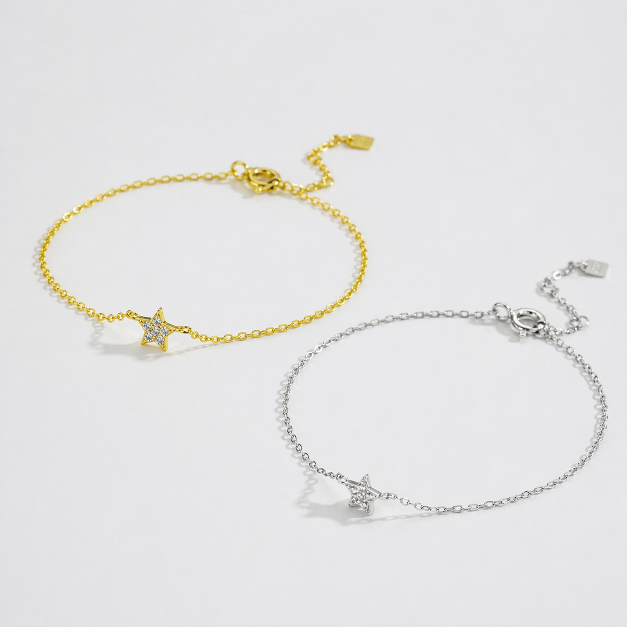 925 Sterling Silber Sternen Armband mit Zirkonia – Vergoldet oder platinbeschichtet, elegant & feminin