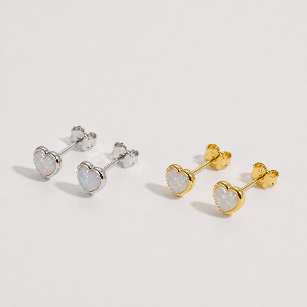 Herz Ohrstecker aus 925 Sterling Silber mit Perle – Funkelnd, Elegant & Minimalistisch – Vergoldet oder Platinbeschichtet