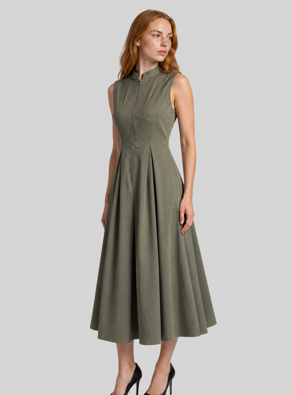 Elegantes Damen Maxikleid – Ärmellos, mit Drapierung, die die Figur formt und die Silhouette betont
