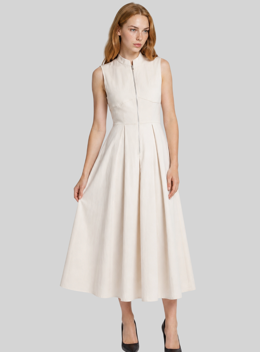 Elegantes Damen Maxikleid – Ärmellos, mit Drapierung, die die Figur formt und die Silhouette betont
