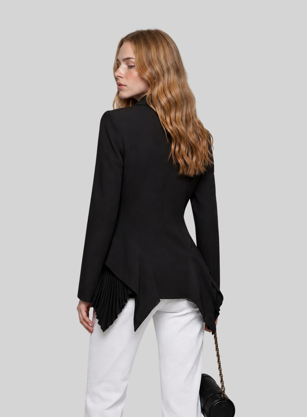 Eleganter Damen Blazer mit Rüschen – Modernes Plissee Design