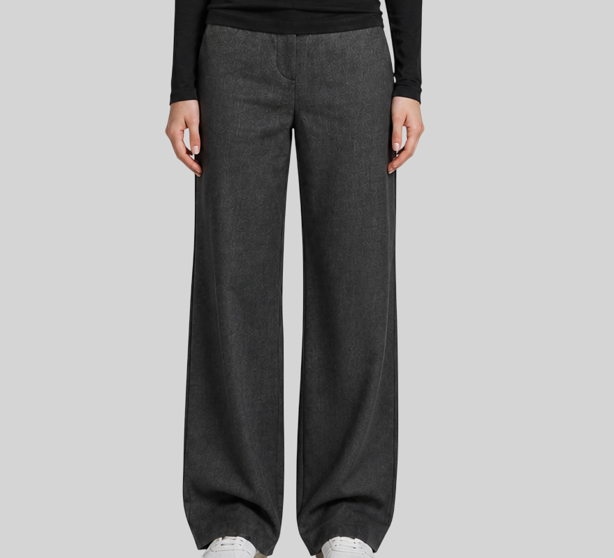 Elegante Damen Hose aus Wollstoff – High Waist & Weites Bein