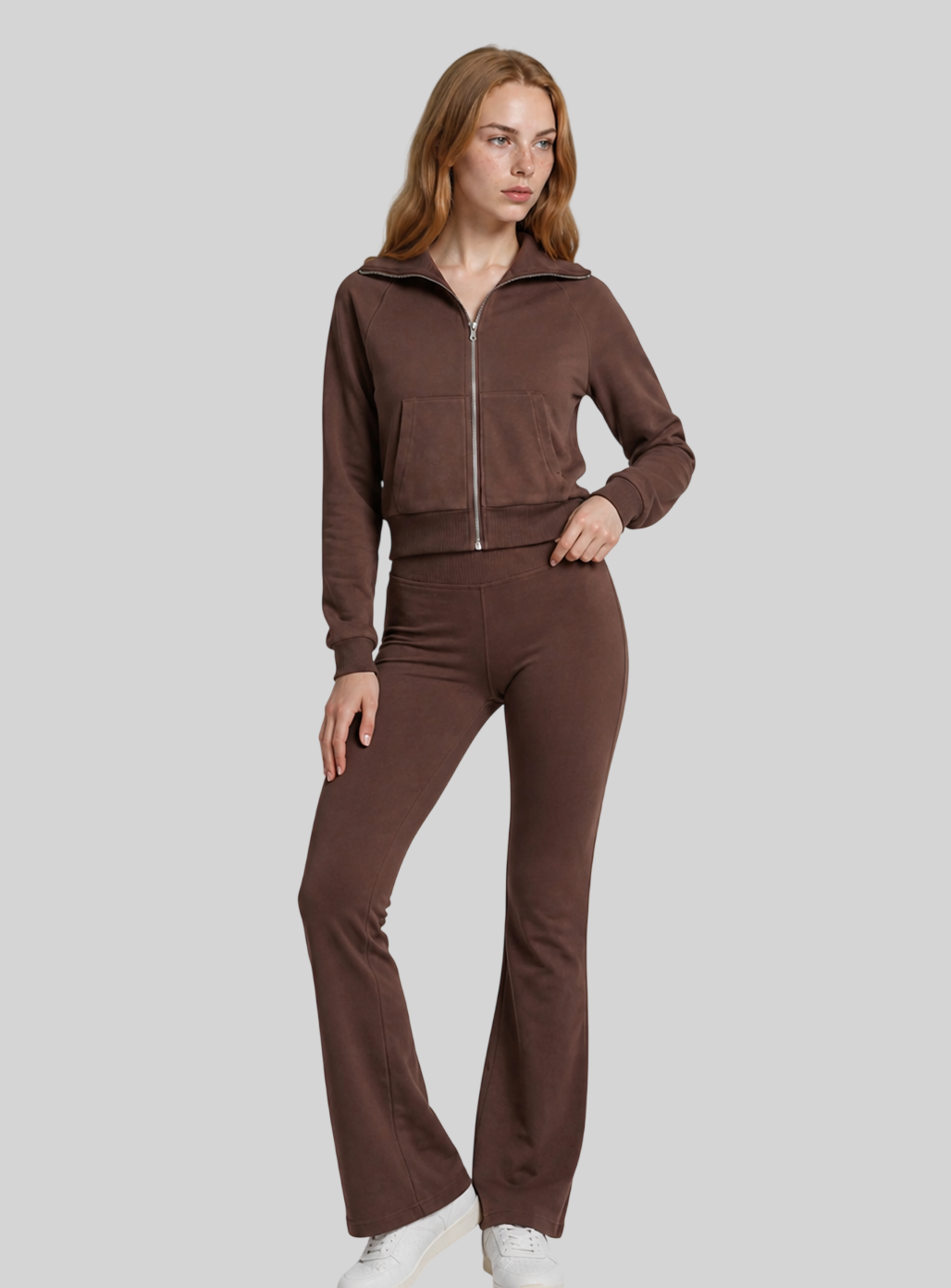 Stylisches Damen Zweiteiler Set – Flare Hose mit High Waist & Cropped Jacke, modern & hochwertig