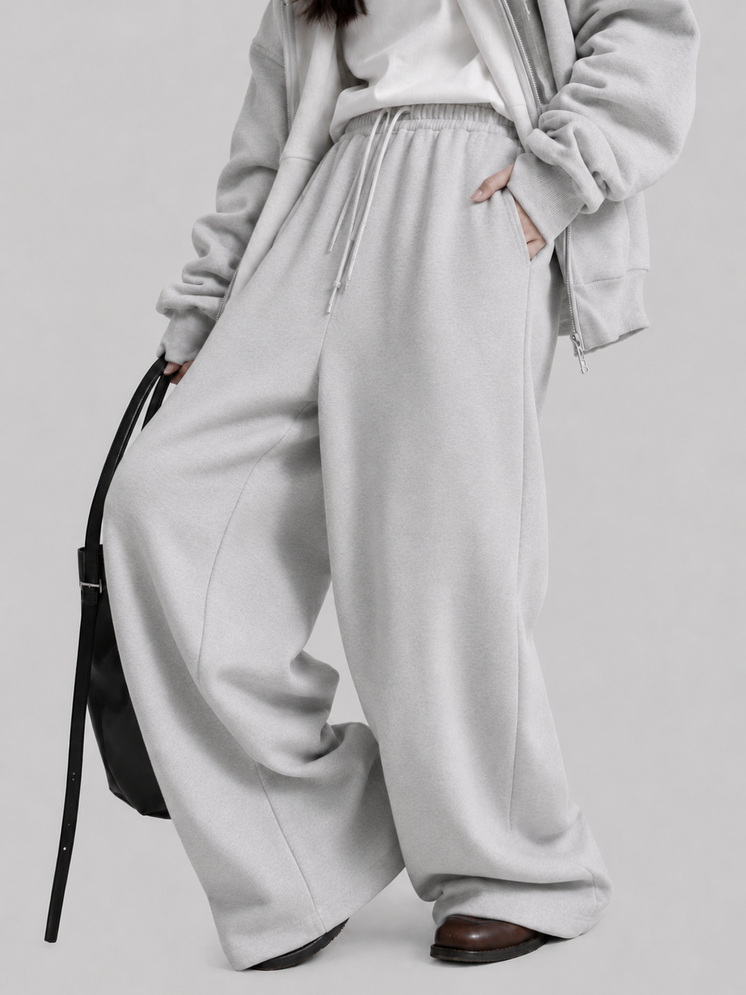 Weite Damenhose mit elastischem Bund – elegante Plisseehose mit Taschen