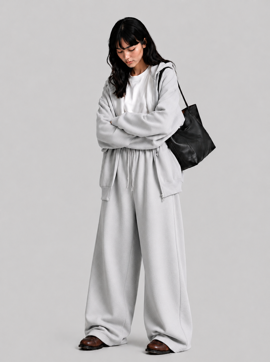 Weite Damenhose mit elastischem Bund – elegante Plisseehose mit Taschen