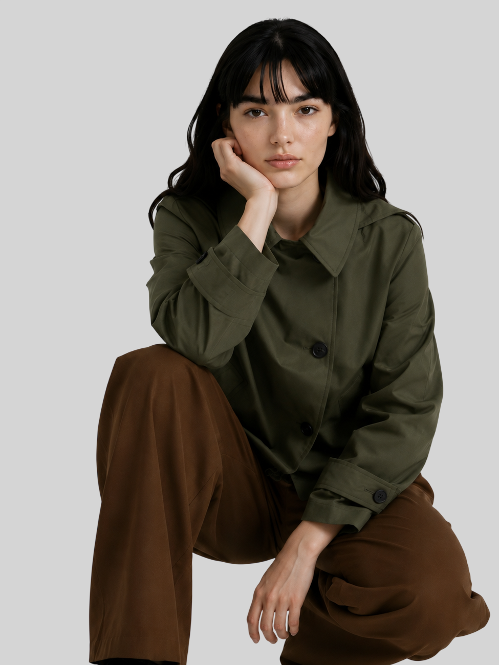 Damen-Trenchcoat mit Kapuze – eleganter Langarm-Windbreaker für Herbst & Winter