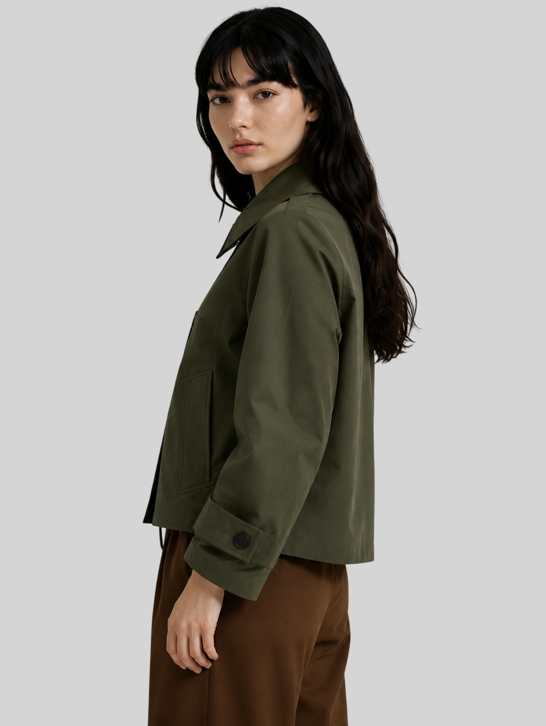 Damen-Trenchcoat mit Kapuze – eleganter Langarm-Windbreaker für Herbst & Winter