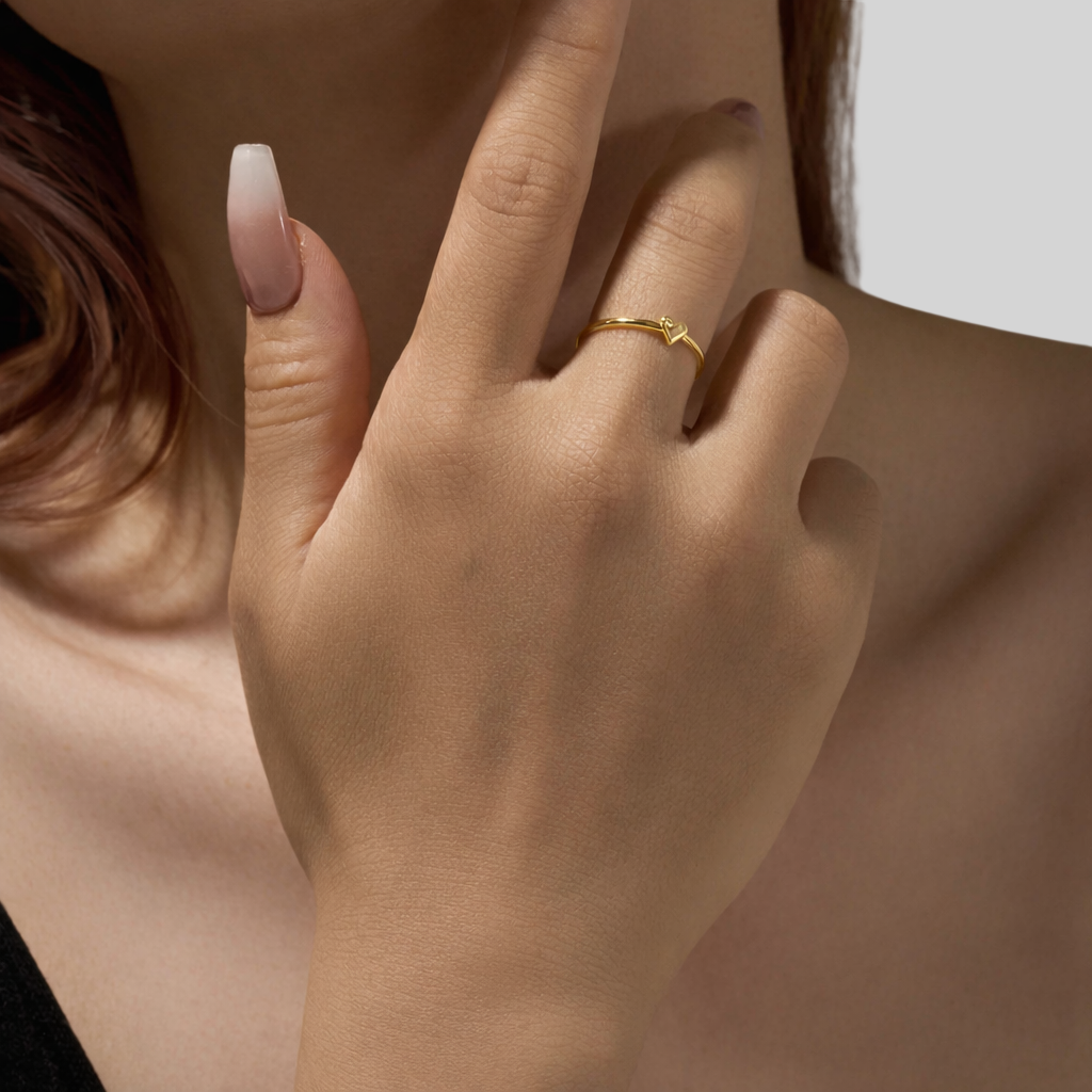 925 Silber Ring mit Herz Zirkonia – Vergoldet oder Platinbeschichtet | Zart & Feminin