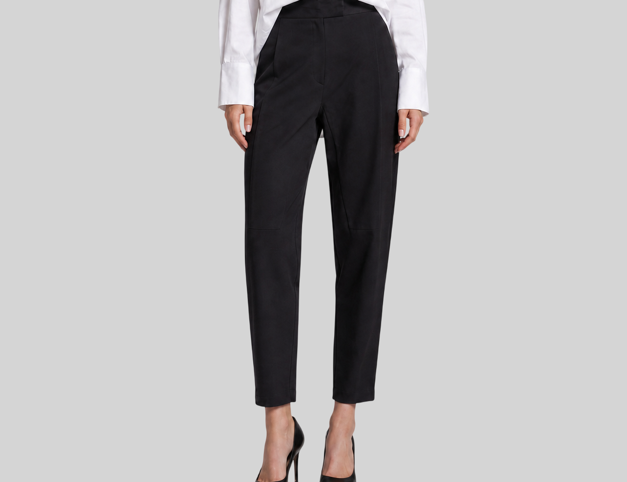 Damenhose Schwarz – Loose Fit Hose mit elastischem Bund im Casual Stil